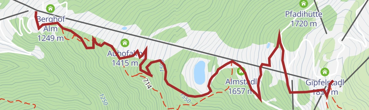 Route map: Flying Mozart 2: Wanderung über Rupertisee